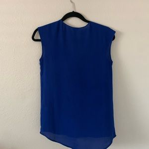 Blue Polyester V Neck
